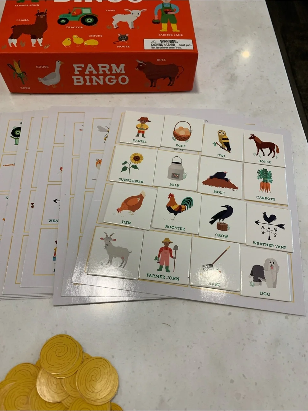 Lawrence King Farm Bingo Board Learning Game For Children LIKE NEW Animals Party